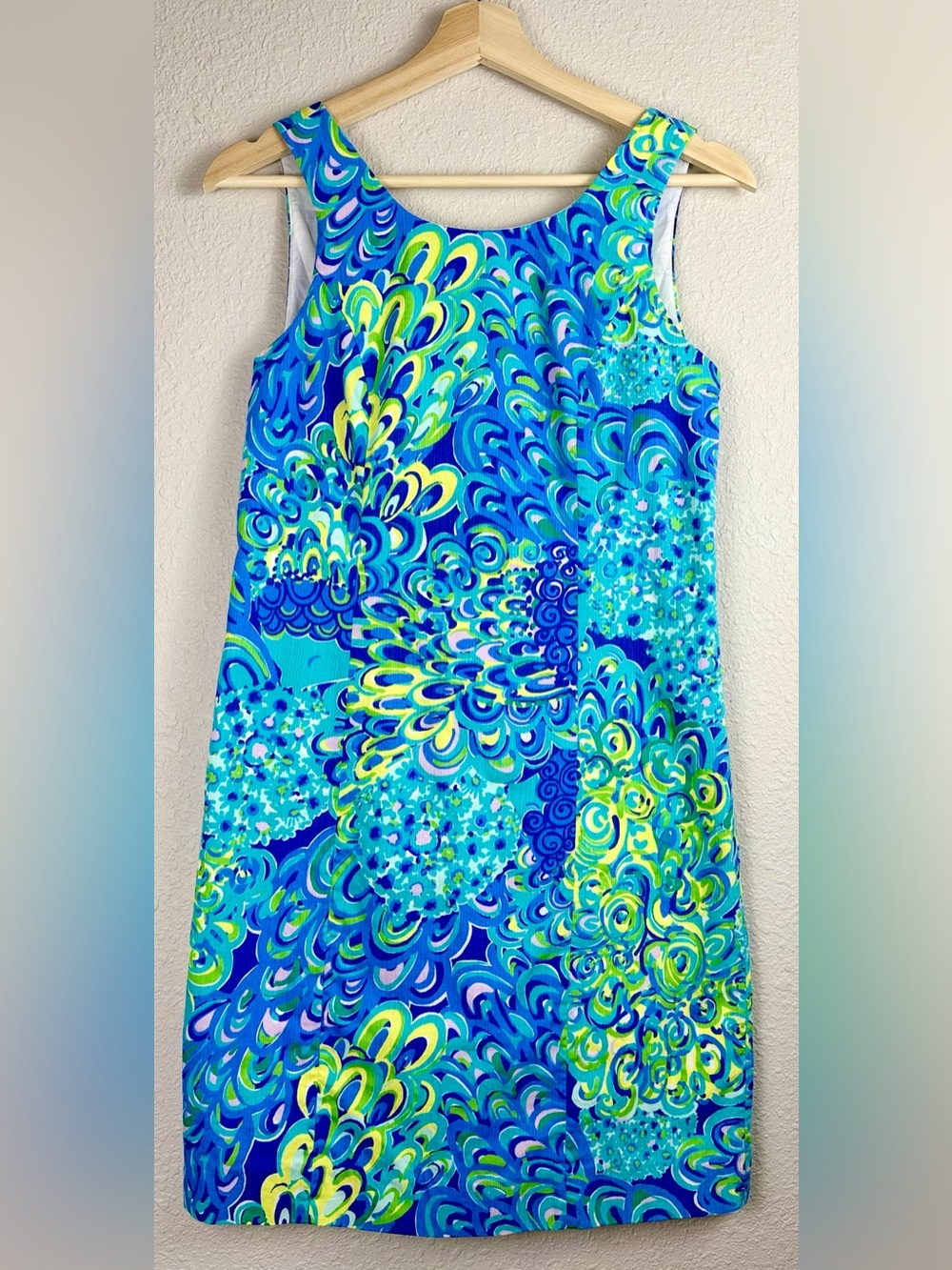 Lilly Pulitzer Cathy Sheath Shift Dress Lilly’s Lagoon Sea Blue Peacock Size 0